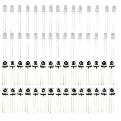 VKLSVAN 30個 VS1838B HX1838 赤外線センサー リモコン受光部 受信機 + 30個 5mm 赤外線LED 940nm (合計60) VKLSVAN 30個 VS1838B HX1838 赤外線センサー リモコン受光部 受信機 + 30個 5mm 赤外線LED 940nm (合計60)