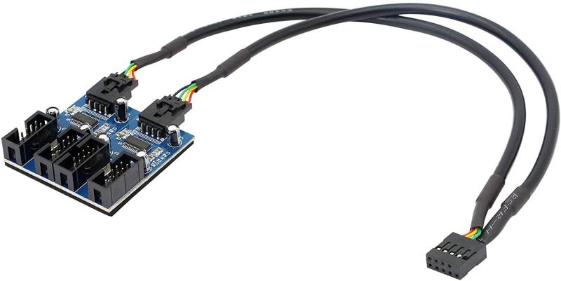 CERRXIAN 内部usb 増設 usb2.0 ヘッダー 分岐 usb2.0 内部 増設 マザーボード USB2.0 9ピンコネクタ 1〜4 拡張ハブ usb 増設 2.0 内部USB端子 9ピンusbヘッダー 増設 USB 2.0ハブ ポートマルチプ
