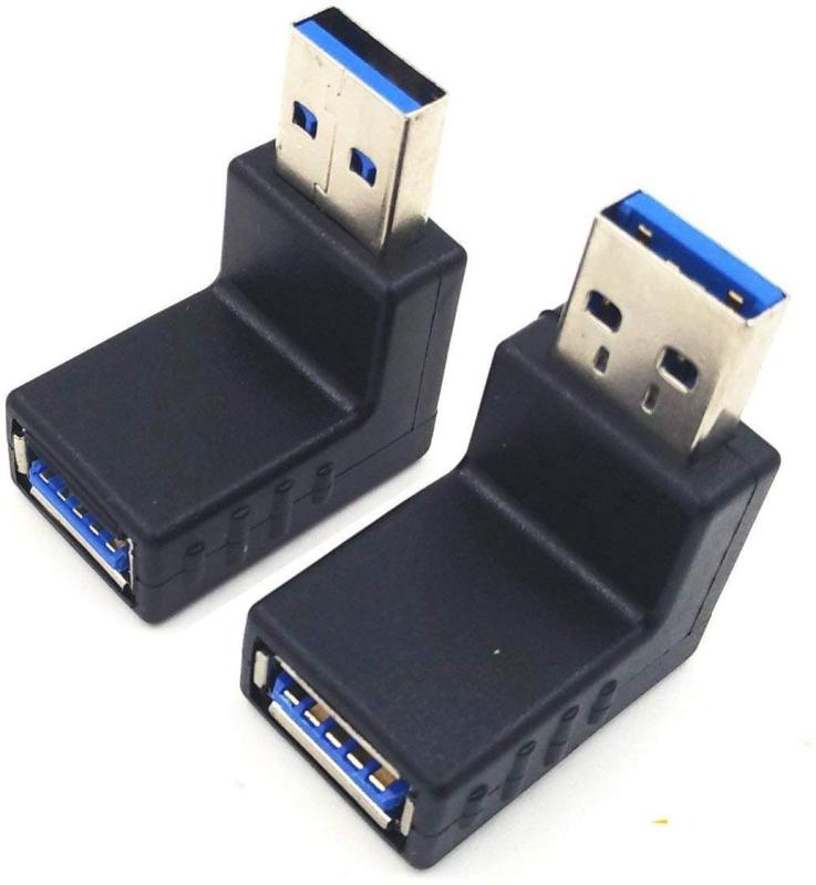 SinLoon usb l型 アダプタ usb3.0 アダプター l字 USB 3.0 アダプタ 90度 USB 3.0 オス - メス 延長 アダプタ コンボ 上下 90度 直角 USB 3.0 超高速 コネクタ アダプタ 2個