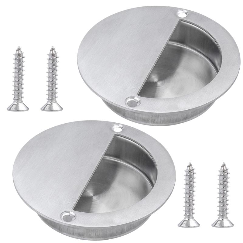 Bestgle ステンレス 引き手 90mm 引手丸形 取手ハンドル 交換用引き戸埋込ハンドル 引き戸開閉補助 掘..