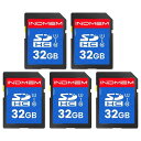 INDMEM SDカード 32GB 5枚セットSDHC メモリーカード UHS-I U1 Class10 高速 Full HD ビデオ SD card デジタル...