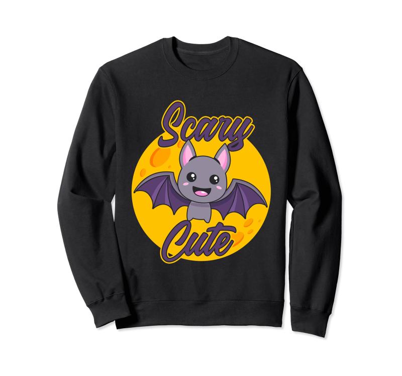 怖くてかわいい 月 コウモリ ハロウィン 動物 スプーキー マウス トレーナー