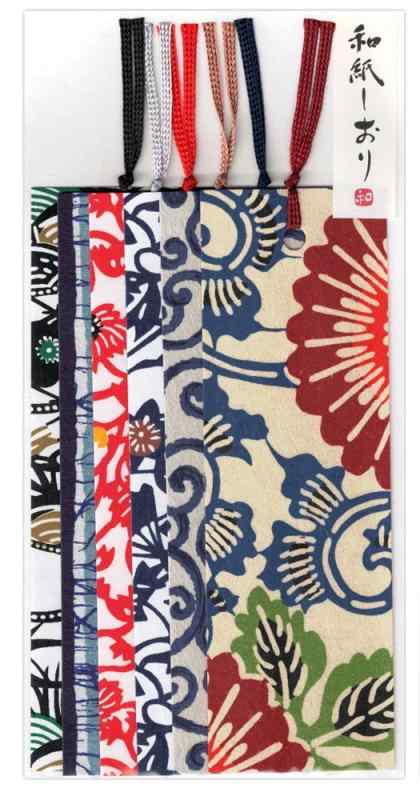 和紙かわ澄 型染め風 和紙しおり 和紋柄 6柄各1枚 6枚入(3)