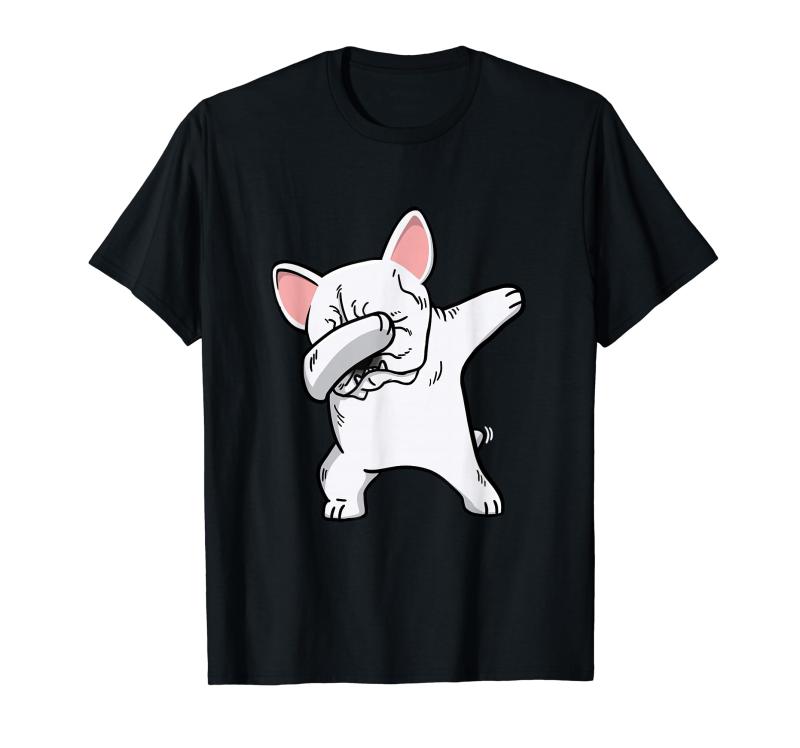 ダブダンスフレンチ・ブルドッグ犬・白色 Tシャツ