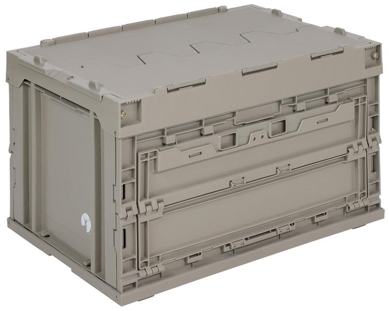 キャプテンスタッグ(CAPTAIN STAG) オリコン 折りたたみコンテナ フラップ付き FDコンテナ 容量49.5L 幅530×奥行365×高さ335mm 収納時厚さ95mm 日本製 UL-1058/UL1059