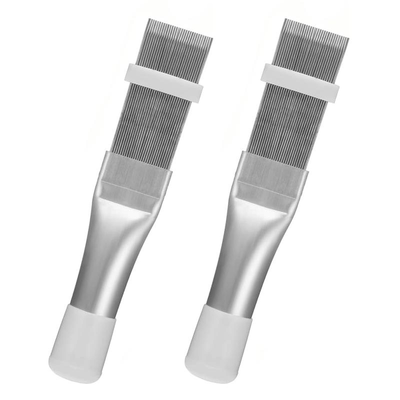 エアコンフィンコーム ンクリーナー 掃除道具 2本キット ンレス製 エアコンコンデンサーフィンクリーニ..