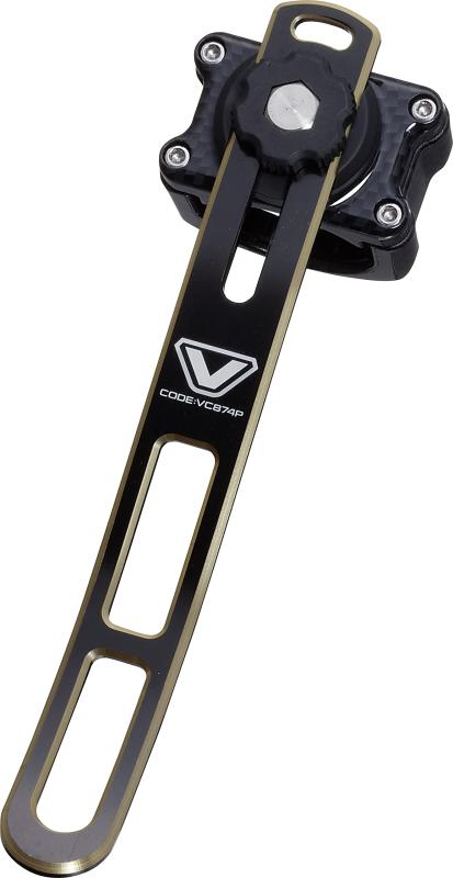 【欠落防止コードやカラビナ装着で紛失防止/長さ・角度調整可能なアジャスタブル機構】タモ用フックハンガー ビセオ(Viceo) タモホルダーV3プラス (カーボン/ガンブルー/ブラック/オレンジ)