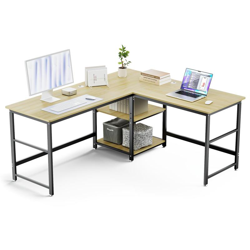 DEWEL l字デスク パソコンデスク ゲー