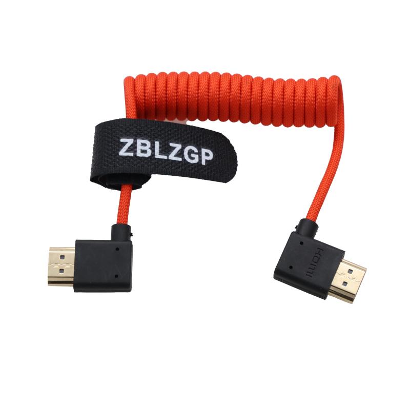 ZBLZGP 8K 高速 HDMI 編組 コイル状 右 左 角度 タイプA HDMI 2.1 PS4 PS5 RTX 3080 eARC HDR ビデオケーブル PC ノートパソコン TV ボックス用