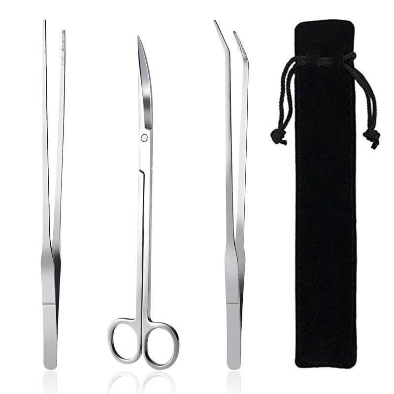 YFFSFDC 水草トリミング 水槽 掃除 水槽セット ピンセット ハサミ サンドフラッター ステンレススチー..