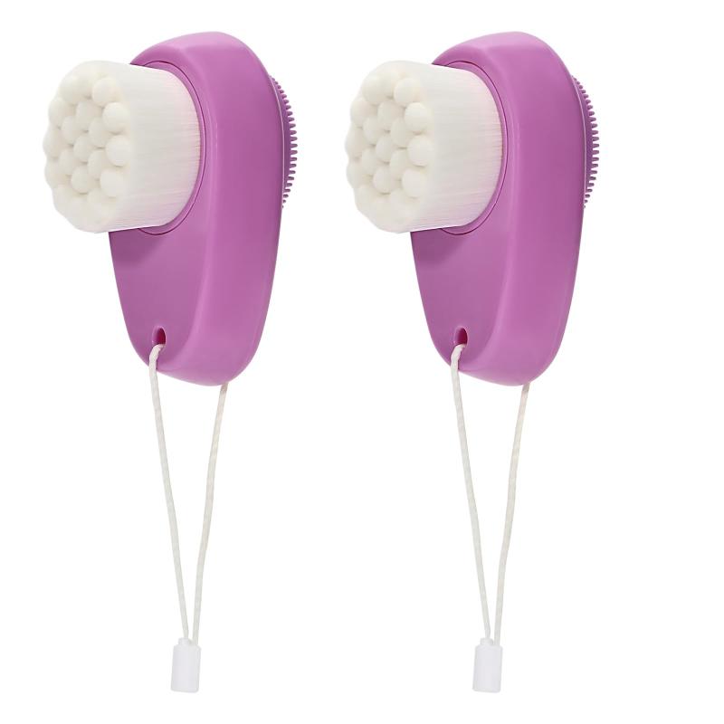 Beomeen フェイシャルクレンジングブラシ 2イン1 顔の角質除去用 2パック 柔らかい竹炭マイクロファイ..