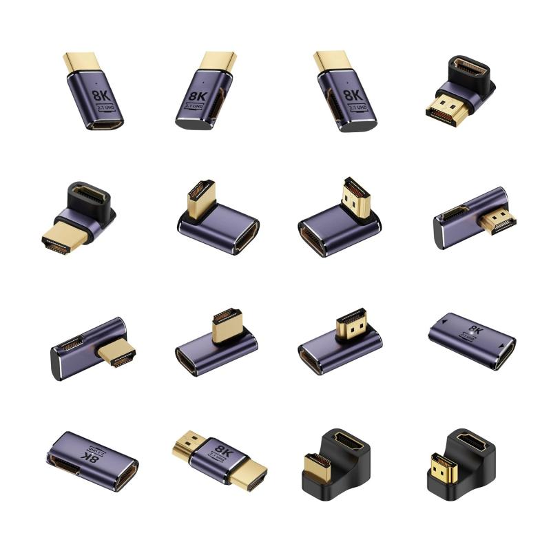 安心の日本企業 MSL FORCE HDMIオス to HDMIメス 変換アダプタ 8K@60Hz 4K@120Hz UHD2.1 HDCP 3D mini hdmi ストレート L字 U字 a8k