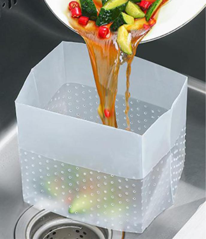SAKIRABITO 水切りゴミ袋 自立 シンク 三角コーナー 使い捨て 25×10×18cm 100枚セット