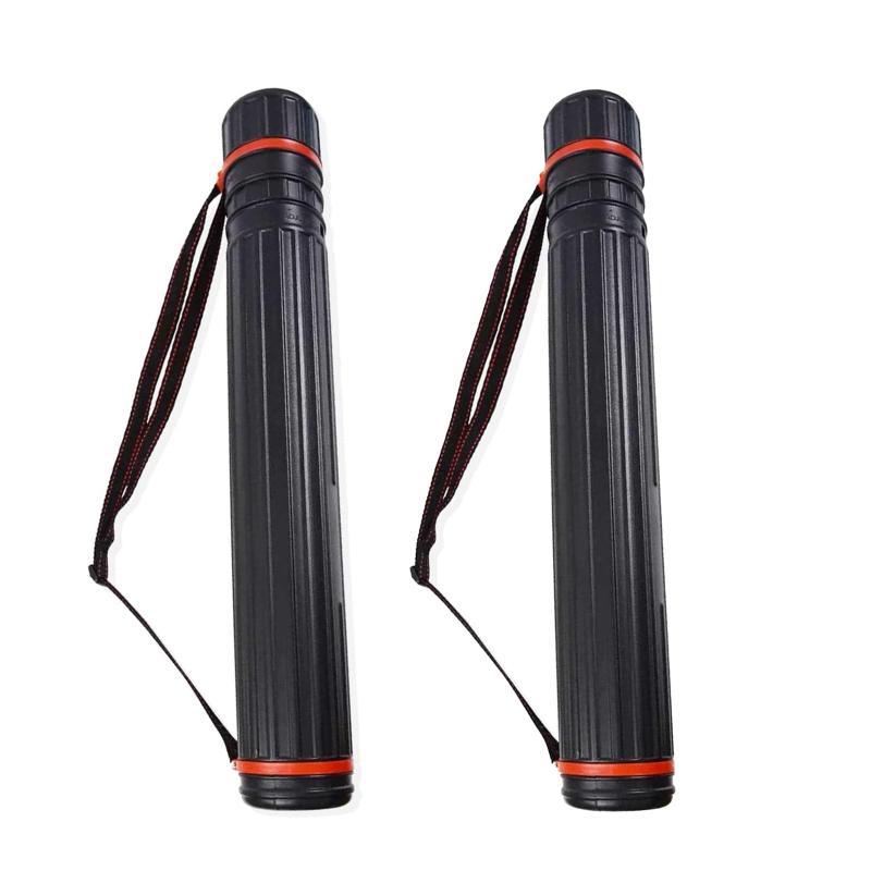 ポスターケース2個入り 防水 防塵 図面 アジャスターケース プレイマット ラバープレイマッ 製図 プレイマット ケース 筒 角筒 手提げ 持ち運び 伸縮可能 (45～70cm)