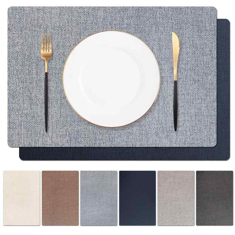 ELECTRO-WEIDEWORLD ランチョンマット PUレザー製 45cm×30cmおしゃれ 華やか 柔軟性 断熱 撥水 防汚 滑り止め お手入れ簡単 丸洗い キッチン 家庭用 レストラン用