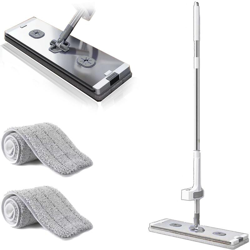 RULA セルフクリーニング多機能 モップ ハンズフリー洗浄 乾湿両用 フロアワイパー コンドル ぞうきんとシートが使えるフローリングワイパー 水拭き床掃除 クイックルワイパー 本体 2 in 1フ(3)