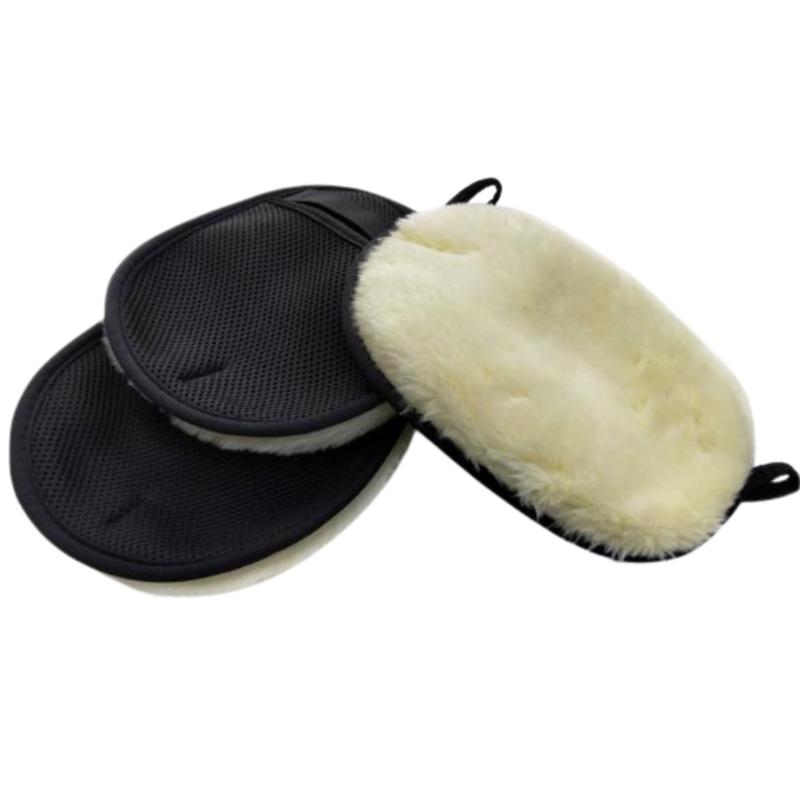 洗車ムートングローブ 3個セット 大判サイズ23.5×18.5cm 傷防止 スポンジ入り グローブ型 洗車用品