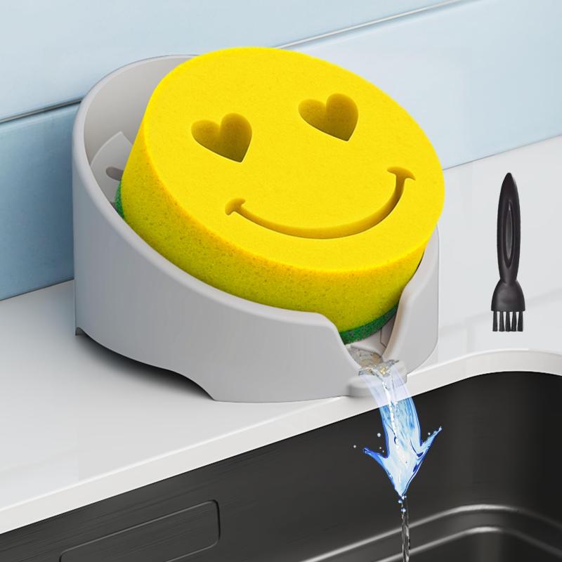 NiHome スポンジホルダー シリコン キッチン スポンジ置き Scrub Daddy・Mommy対応 スポンジラック シ..