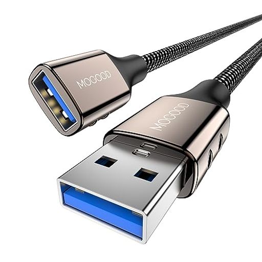 MOGOOD USB 3.0延長ケーブルUSB Aオスメス延長ケーブルUSB延長ケーブル2 Mは、USBフラッシュメモリドライブ、キーボード、WIFIアダプタ、PS 4、VRイヤホン、イヤホン、コントローラに適しています。