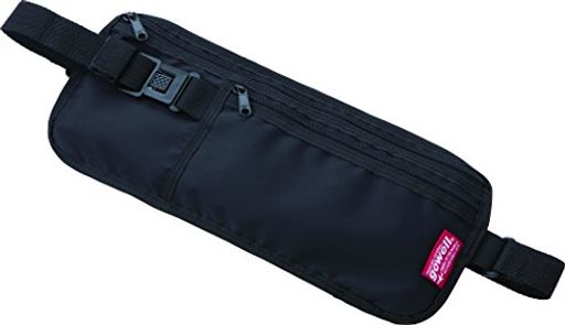 スキミング防止 旅行用 シークレットベルト 腹巻き 仕様 の スリムガード ( パスポート などに) ブラック GW-0902-009