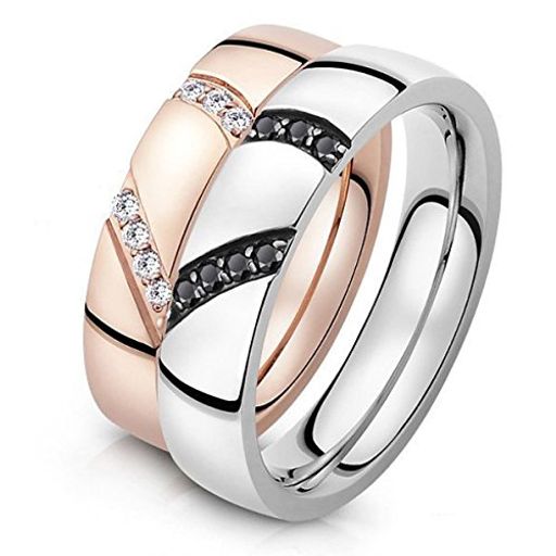 [K.L.Y] ペアリング 316L ハート型のパズルリング 指輪 結婚 婚約指輪 ジュエリーカップルリング (個別販売可) (レディース12号)