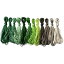 12本 絹糸 光沢きれい 刺しゅう糸 ソーイング糸 手縫い糸 12色 カラー糸 セット 20M/色 計240M (グリーン)