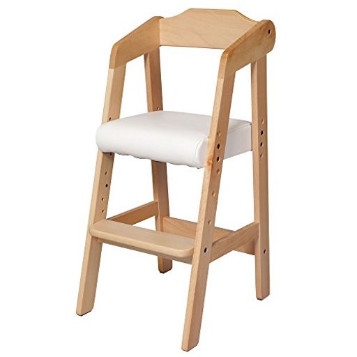 キッズチェア 木製椅子 ハイチェア 3段階調節可能 幅35×奥行41×高さ78.5CM