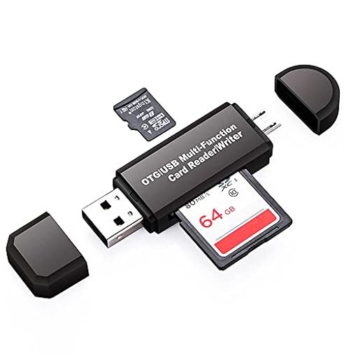 VJK SDメモリー カードリーダー USBマルチカードリーダー 多機能 OTG SD/MICRO SDカード両対応MICRO USB/USB接続 USB2.0端子とMICRO USB端子