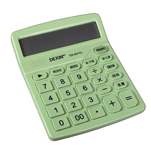 PATIKIL トーキング電卓 標準機能 電卓 12桁 ラージ 液晶ディスプレイ バッテリー電力 デスクトップ電卓 ホームオフィス用 ライトグリーン