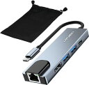 USB C nu HDMI ϊ_v^ LAPURDO LAN|[gt vbh }`|[g5-IN-1 yHDMI+USB3.0+USB2.0+RJ45 +87W PDzHDMIA_v^ 4K@30HZ𑜓xA USB3.0