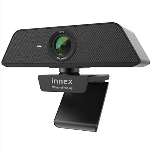 INNEX C470 AI搭載 4K解像度 120°超広角 自動顔追尾オートフレーミング 3倍デジタルズーム ノイズキャンセリングデュアルマイク内蔵WEBカメラ 自動光補正 ZOOM/SKYPE/TEAMS/GOOGLE MEET対応 視野角切り替え可能
