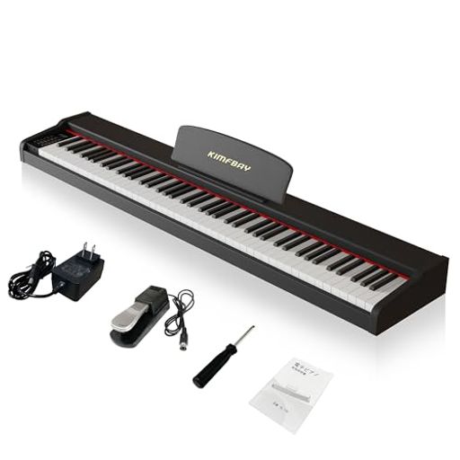 KIMFBAY 電子ピアノ 88鍵盤 木製 電子 ピアノ 88鍵 キーボード ピアノ 88鍵盤 ポータブルピアノ DIGITAL PIANO 初心者 子供 MIDI対応 ..