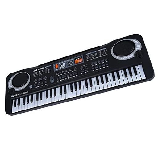61キー電子デジタルキーボードピアノ マイク付き 16音色 8打楽器 子供用 10リズム