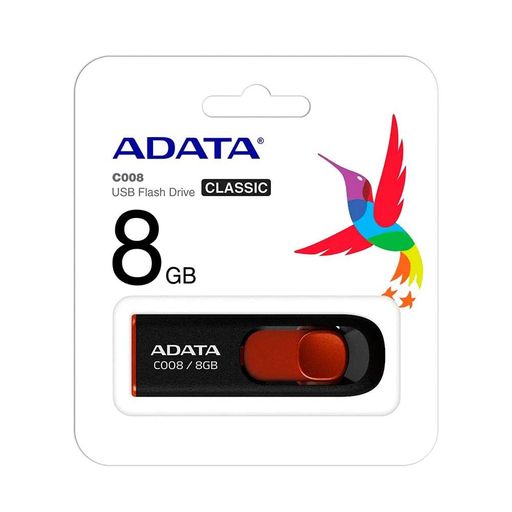 エイデータ(ADATA) ADATA USBメモリ 8GB USB2.0 スライド式 ブラック AC008-8G-RKD