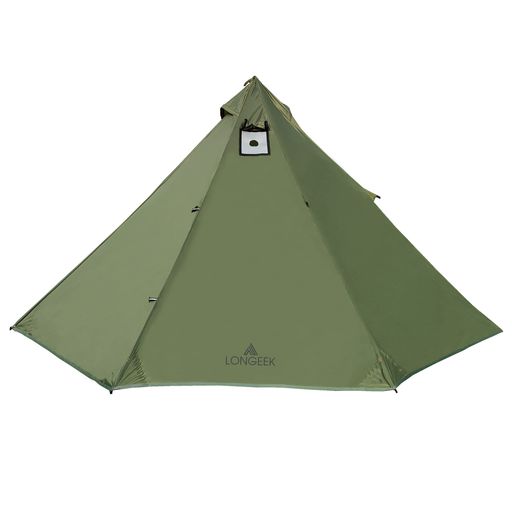 LONGEEK キャンプ テント 4人用 4 季節のバックパッキング熱いティピ 煙突穴付き