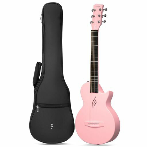 ENYA NOVA GO MINI アコースティックギター・カーボン一体成型1/4サイズミニギター初心者キット、ギターケース付属(ピンクPINK)