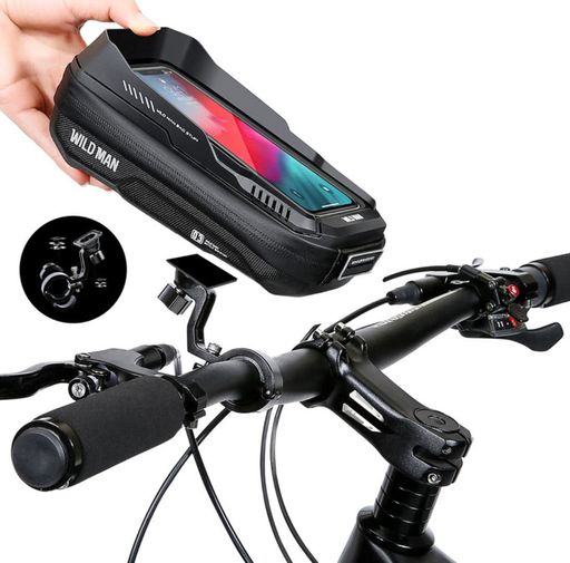 WILD MAN クイックリリース耐水性自転車電話ホルダーデザイン自転車バッグ タッチスクリーン付きハンドルバーバッグ マウンテンロードバイクMTBサイクリングに最適 (XT3S、ブラック)