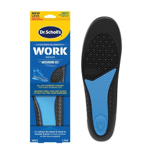 DR. SCHOLL’S ドクター・ショール快適性と男性のためのエネルギーワークインソール、1ペア、サイズ8-14 ブラック