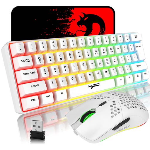ゲーミングキーボード ワイヤレス BLUETOOTH ゲーミングキーボード テンキーレス ゲーミングキーボードマウス LEDバックライト 2.4Gワイヤレス接続 5.0BLUETOOTH PS4/スイッチに対応可能マウスパッド付き(白)