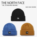 THE NORTH FACE ノースフェイス ニット帽 WL STANDARD BEANIE ホワイトレーベル スタンダード ビーニー ニットキャップ 帽子 ブラック ブルー マスタード ロゴ ストリート カジュアル NE3BN51J/K/L【中古】未使用品