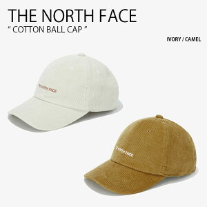 THE NORTH FACE ノースフェイス ベースボールキャップ COTTON BALL CAP コットン ボール キャップ 帽子 コットンキャップ コーデュロイ ロゴ ストリート カジュアル アイボリー ブラウン WHITELABEL NE3CM51K/L【中古】未使用品