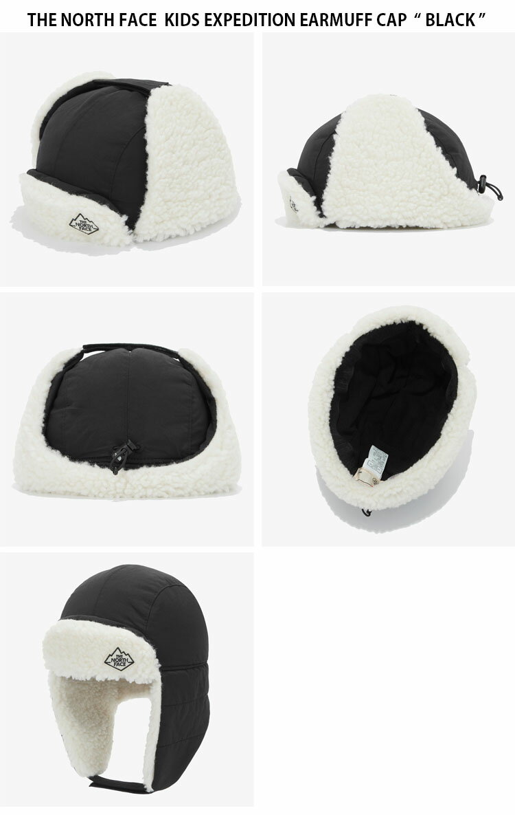 THE NORTH FACE ノースフェイス キッズ キャップ KIDS EXPEDITION EARMUFF CAP エクスペディション イヤーマフ 帽子 耳あて ボア ロゴ 男の子 女の子 子供用 NE3CM53R【中古】未使用品