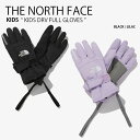 THE NORTH FACE ノースフェイス キッズ 手袋 KIDS DRV FULL GLOVES ドライベント フル グローブ てぶくろ 手ぶくろ ロゴ カジュアル ストリート ブラック パープル 男の子 女の子 子供用 NJ3GN51R/S【中古】未使用品