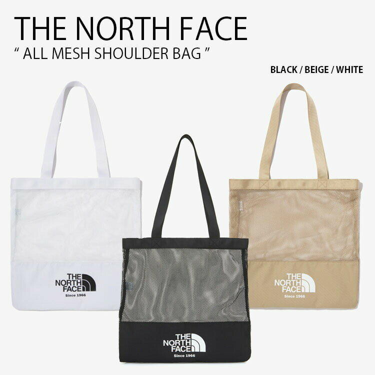 THE NORTH FACE ノースフェイス ショルダーバッグ ALL MESH SHOULDER BAG オールメッシュ バッグ トートバッグ トート エコバッグ ショッピングバッグ かばん ロゴ A4収納 ブラック ベージュ ホワイト ピンク NN2PN12J/K/L未使用品