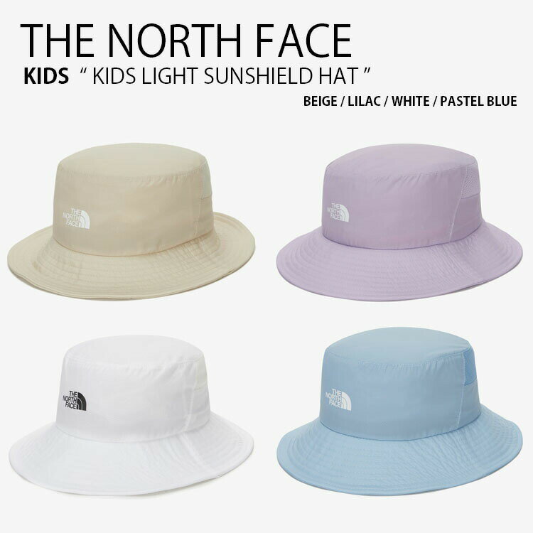 【ポイント2倍!】THE NORTH FACE ノースフェイス キッズ バケットハット KIDS LIGHT SUNSHIELD HAT ライト サンシールド ハット バケハ 帽子 日よけ ロゴ ベージュ パープル ホワイト ブルー 子供用 キッズ用 男の子 女の子 NE3HN00R/S/T/U【中古】未使用品