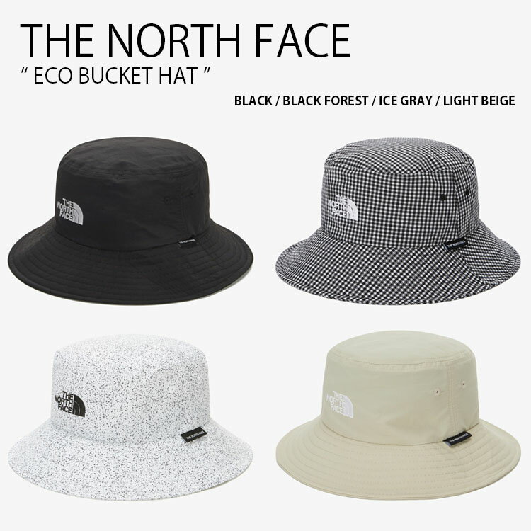 THE NORTH FACE ノースフェイス ハット ECO BUCKET HAT エコ バケット ハット バケハ 帽子 チェック柄 サファリハット コットンハット アウトドア 首ひも付き メンズ レディース NE3HN01A/B/C/D【中古】未使用品