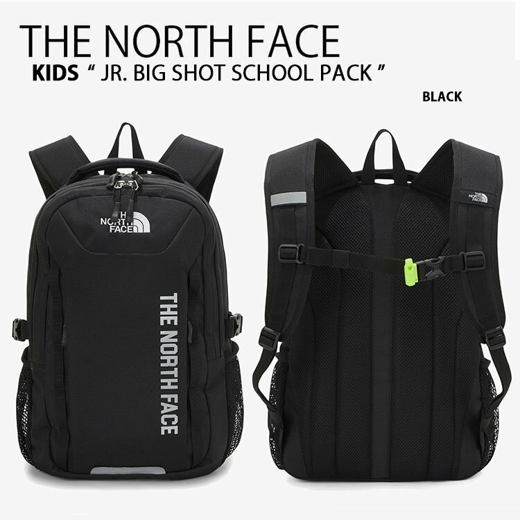 THE NORTH FACE ノースフェイス キッズ リュック JR BIG SHOT SCH PACK ジュニア ビッグショット スクール パック バッグパック バッグ シューズバッグ ブラック 通学 メッシュ 軽量 軽い 子供用 キッズ用 NM2DN05R【中古】未使用品