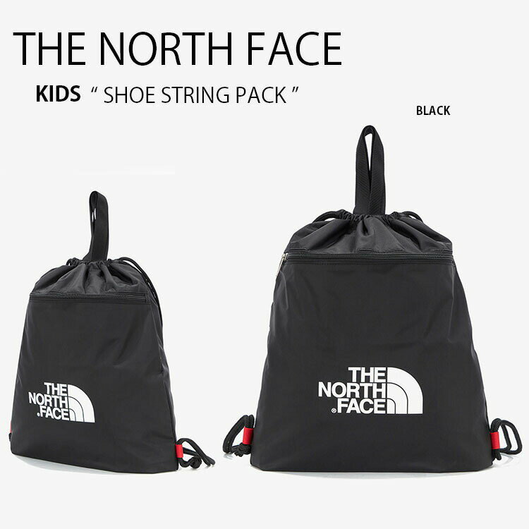 THE NORTH FACE ノースフェイス キッズ KIDS SHOE STRING PACK シューストリング パック バッグ シューズバッグ スニーカーバッグ ポーチ 肩掛け ブラック キッズ 男の子 女の子 子供用 NN2PM59R【中古】未使用品