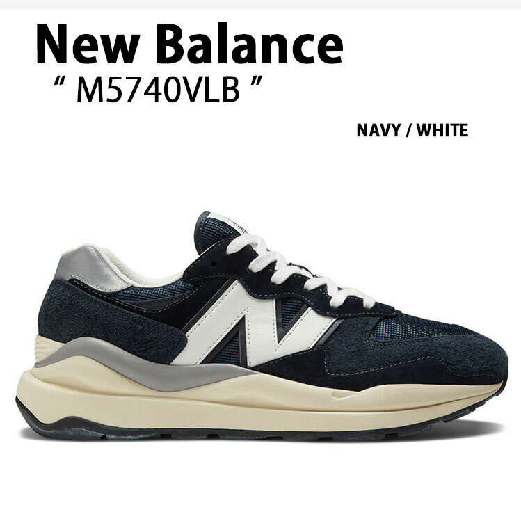 New Balance ニューバランス スニーカー M5740VLB NEWBALANCE M5740 NAVY WHITE シューズ ビッグN レザー 本革 ネイビー ホワイト メンズ レディース 男性用 女性用【中古】未使用品のサムネイル