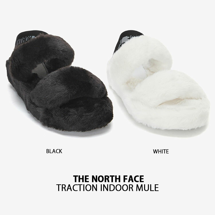 【ポイント2倍!スーパーSALE期間限定】THE NORTH FACE ノースフェイス レディース ファーサンダル FUR SLIDE SANDAL サンダル ファー スライドサンダル WHITE BLACK ヒールストラップ ホワイト ブラック レディース NS98N51K/J【中古】未使用品